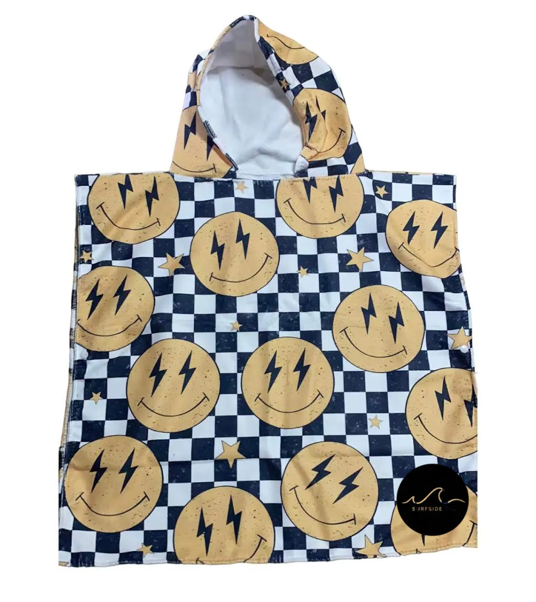 NEW! Smiley Check Hooded Towel/ Poncho