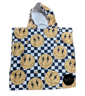 NEW! Smiley Check Hooded Towel/ Poncho