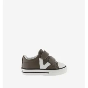 NEW VICTORIA SHOES toddler tribu double velcro trainers sneakers in taupe