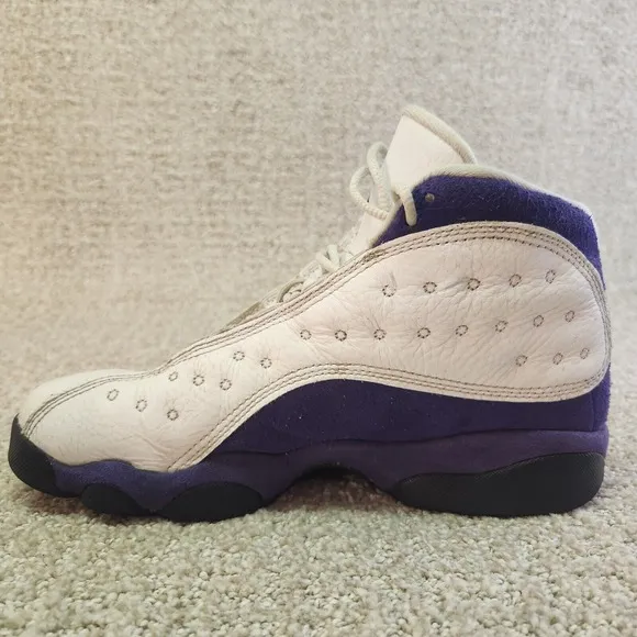 Nike Air Jordan 13 Retro Lakers GS Boys Size 6Y White Purple Leather Upper