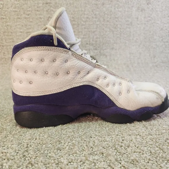 Nike Air Jordan 13 Retro Lakers GS Boys Size 6Y White Purple Leather Upper