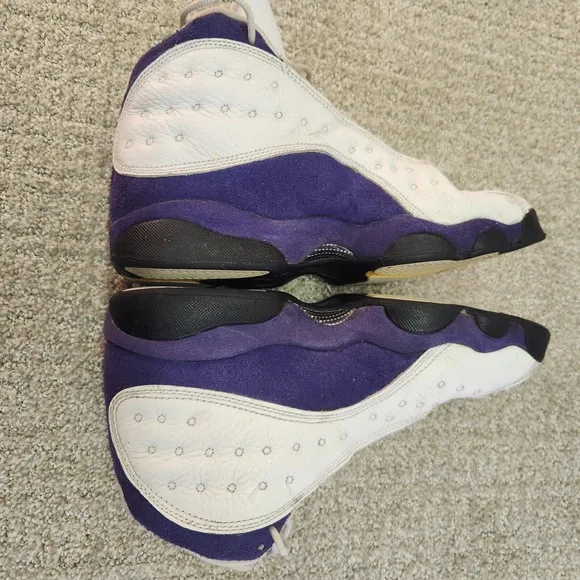 Nike Air Jordan 13 Retro Lakers GS Boys Size 6Y White Purple Leather Upper