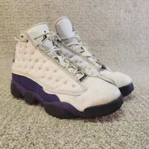 Nike Air Jordan 13 Retro Lakers GS Boys Size 6Y White Purple Leather Upper