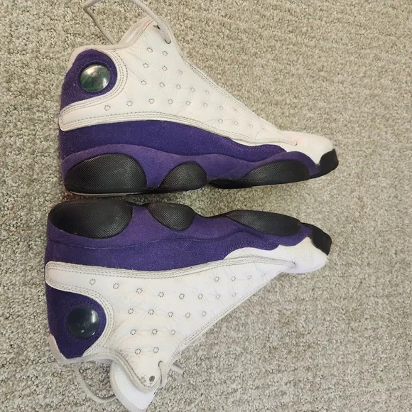 Nike Air Jordan 13 Retro Lakers GS Boys Size 6Y White Purple Leather Upper