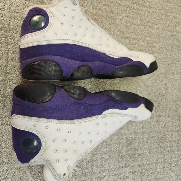 Nike Air Jordan 13 Retro Lakers GS Boys Size 6Y White Purple Leather Upper