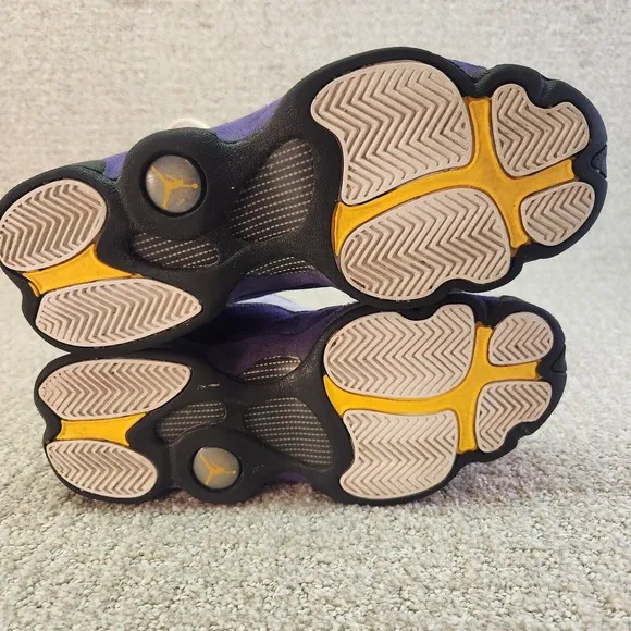 Nike Air Jordan 13 Retro Lakers GS Boys Size 6Y White Purple Leather Upper