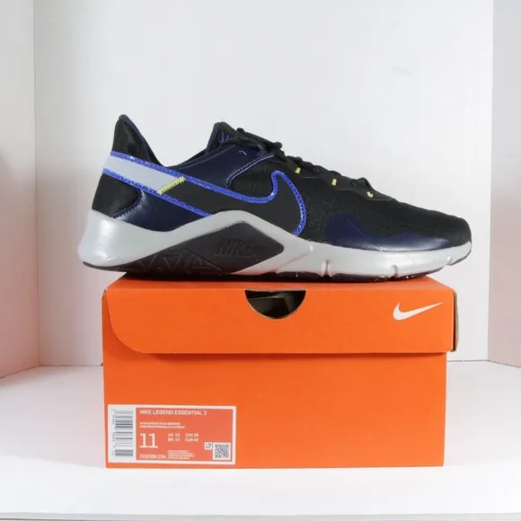 Nike Legend Essential 2 Black Obsidian Wolf Gray Racer Blue NWT