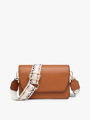 Noah Flapover Crossbody w/ Guitar Strap: Brown