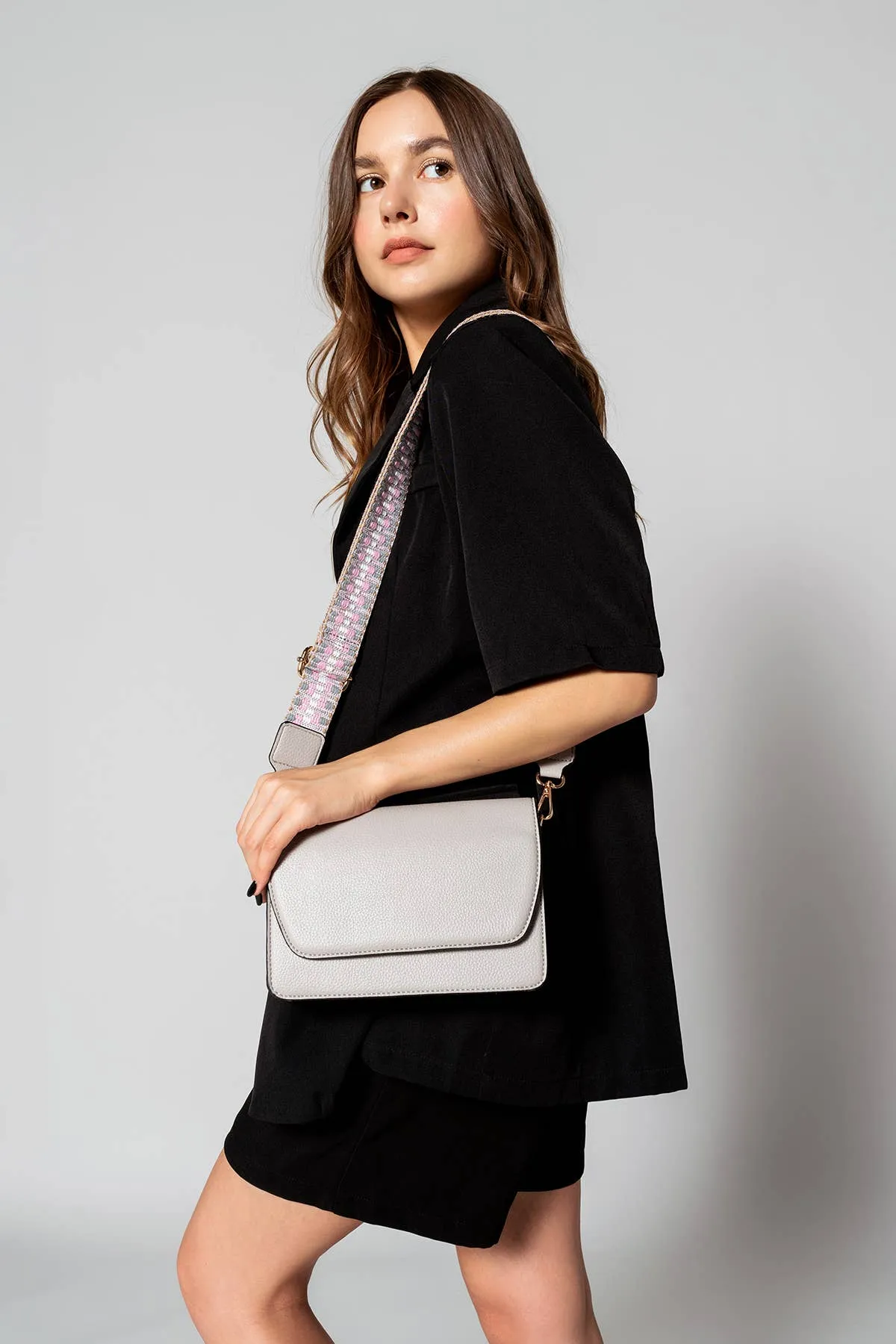 Noah Flapover Crossbody w/ Guitar Strap: Brown