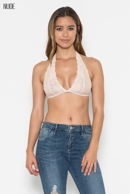 Nude Floral Lace Bralette