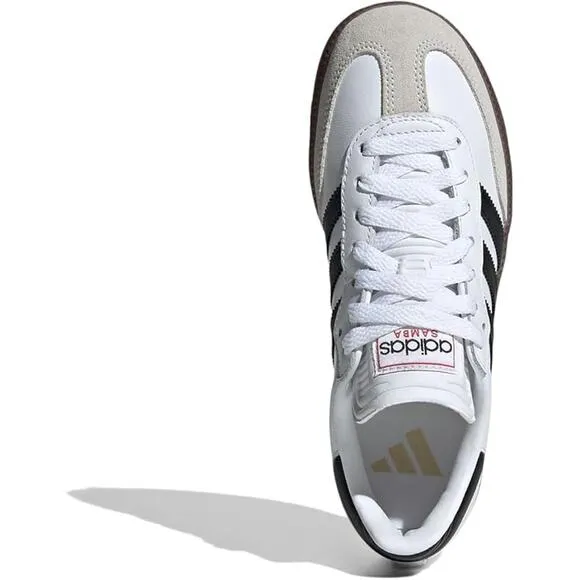 NWT adidas Unisex Little Kid Samba Indoor Sneaker, White/Black/Gum-Size 11