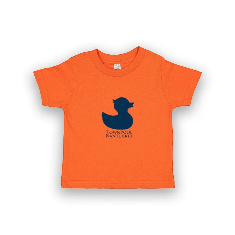 Orange Toddler TownPool Duck Short Sleeve Tee Shirt