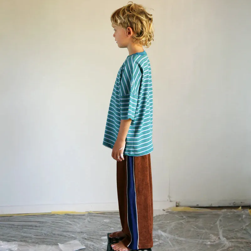 PANEL PANT - BROWN & NAVY