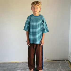 PANEL PANT - BROWN & NAVY