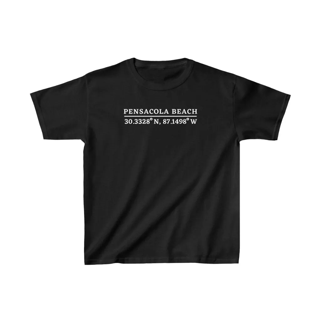 Pensacola Beach Coordinates Kids Tee