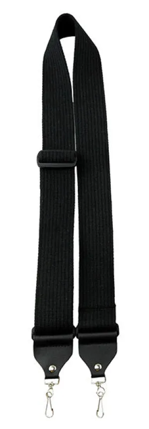 Perris 2" Deluxe Ribbed Black Cotton Banjo Strap with Metal Hooks