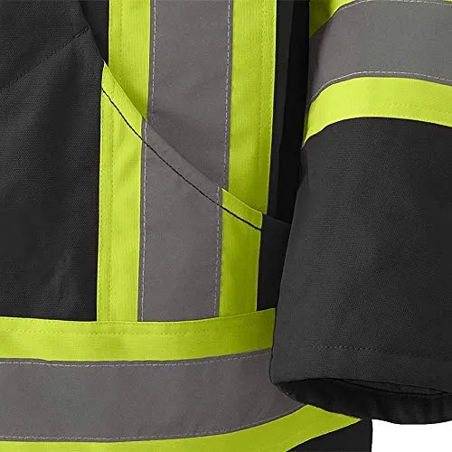 Pioneer V206037A Heavy-Duty Reflective Quilted Safety Parka Jacket