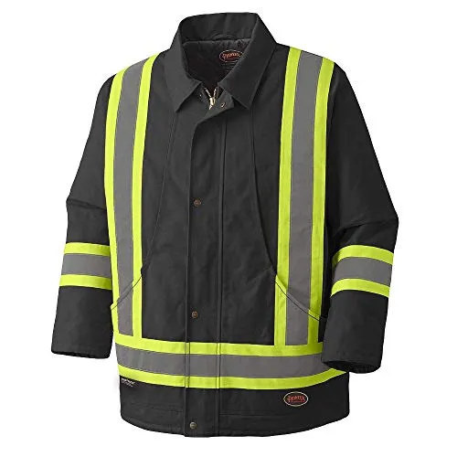Pioneer V206037A Heavy-Duty Reflective Quilted Safety Parka Jacket