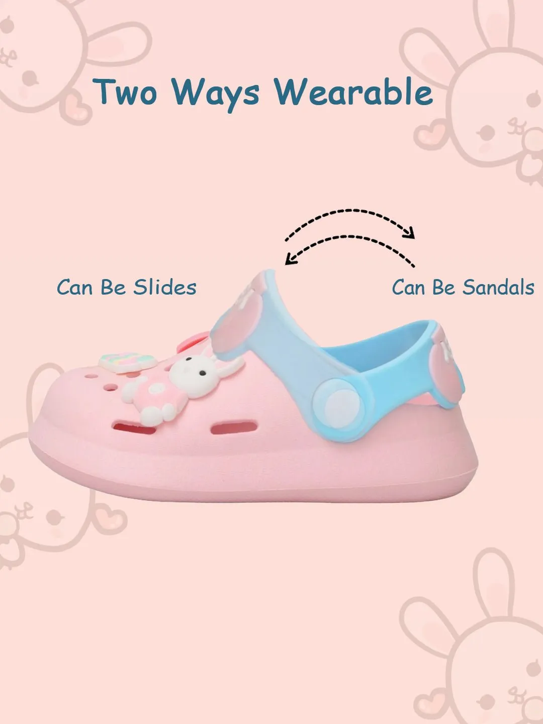 Playful Pink Bunny Themed Clogs for Girls
