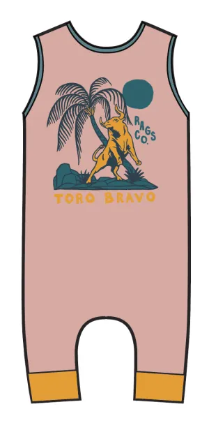 Rags Tank Capri Rag Romper: Toro Bravo