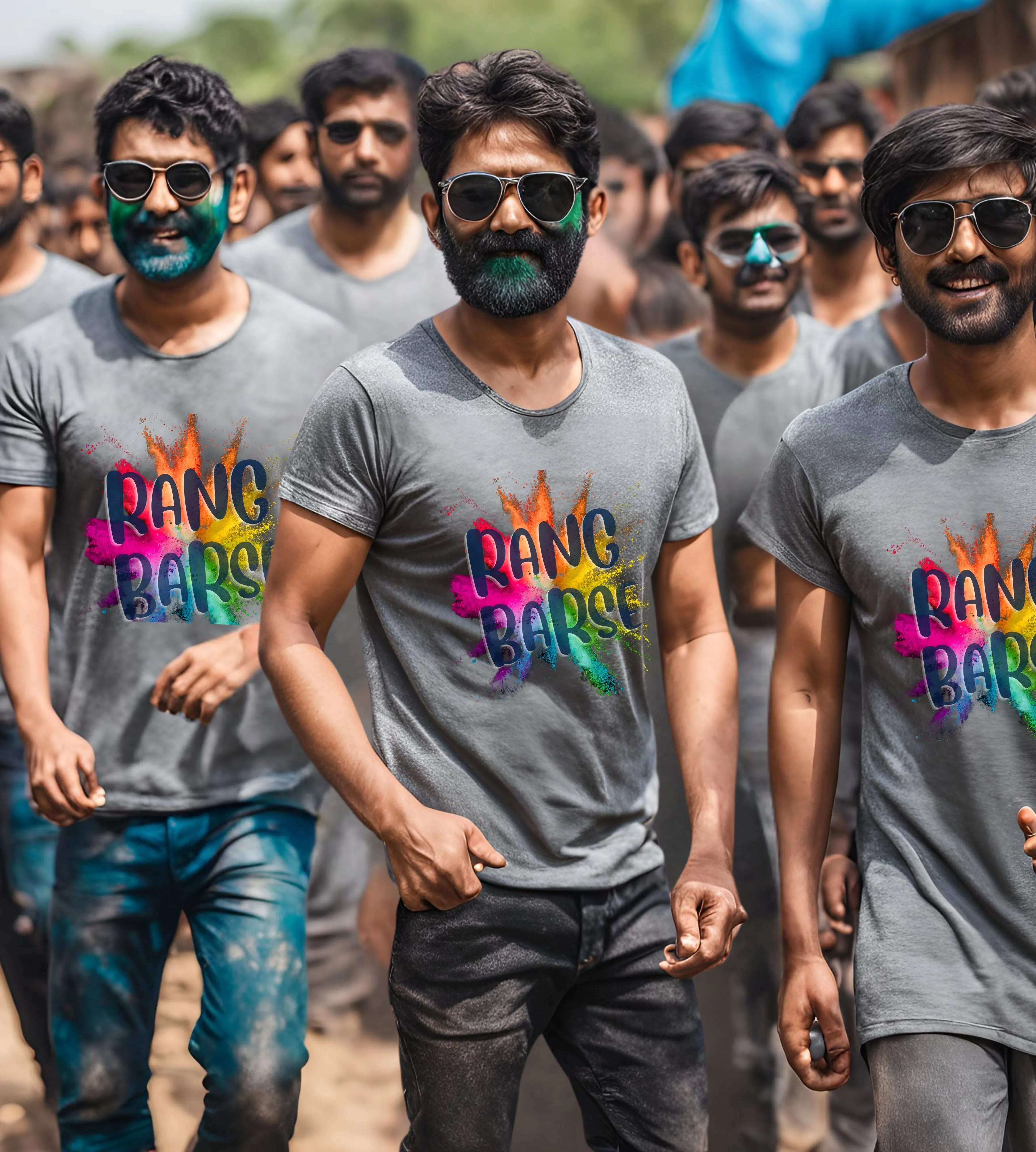 Rang Barse Colorful Holi T-Shirt for Kids