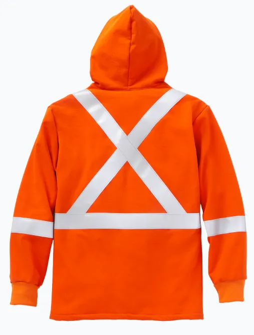 Rasco 12.5 oz. FR Flameshield Hi-Vis Pullover Hoodie with Reflective Trim - Style FR2219 - Orange