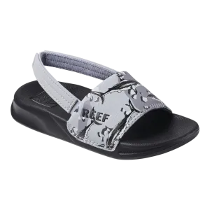 Reef Little One Slide Sandal-Grey Camo Shark