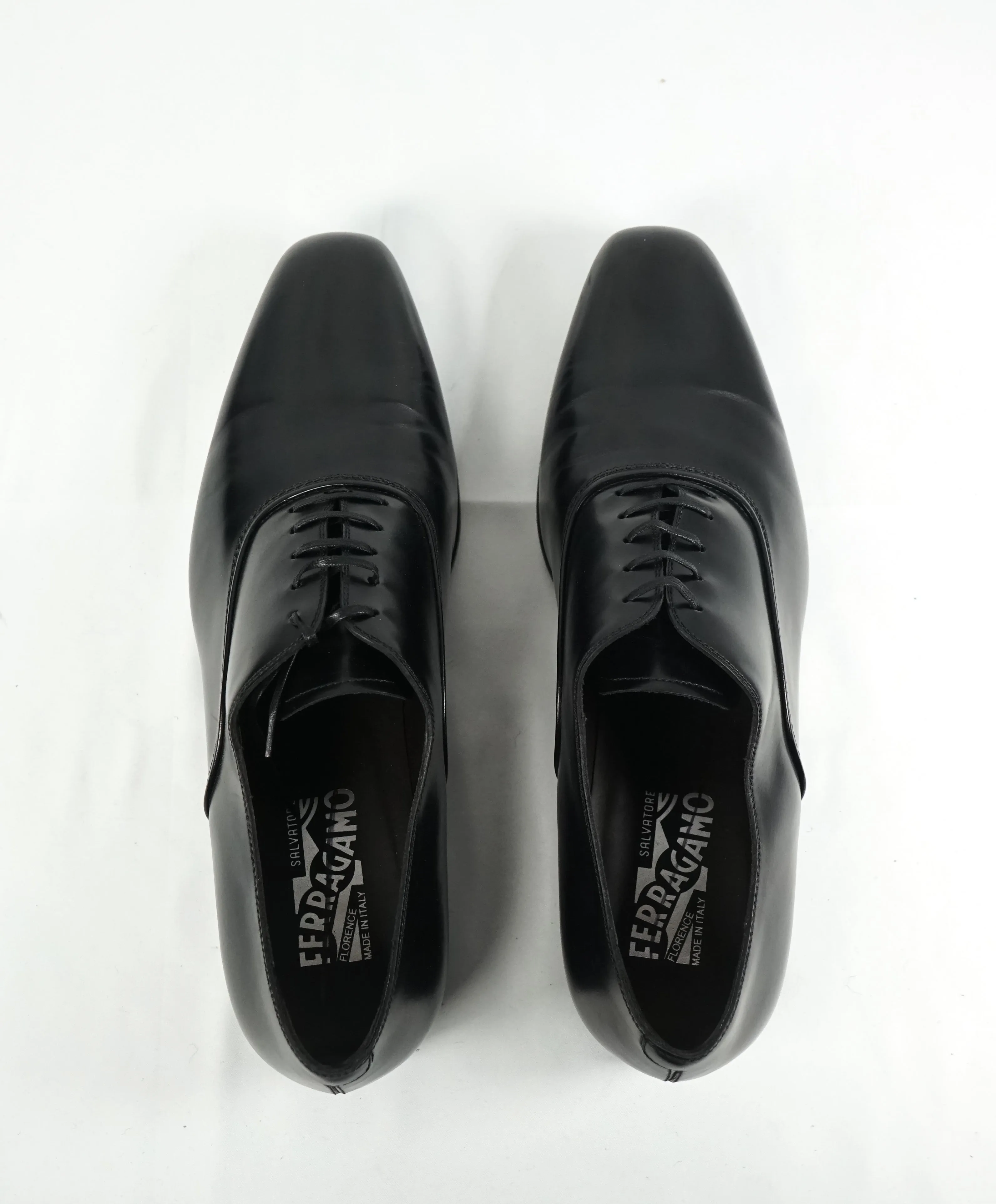 SALVATORE FERRAGAMO - “Dunn” Fedele style Black Oxford W Rubber Sole - 10 EE