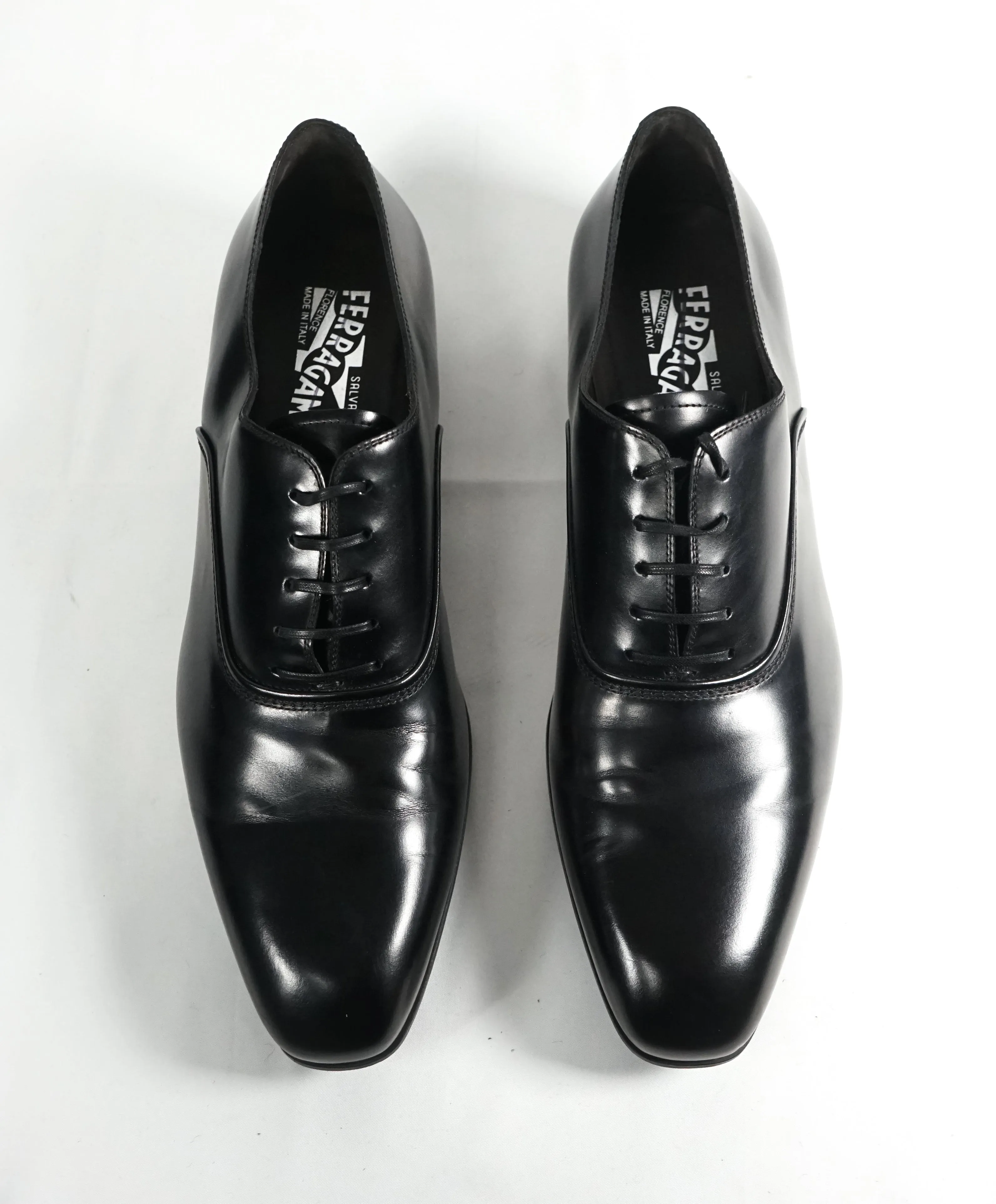 SALVATORE FERRAGAMO - “Dunn” Fedele style Black Oxford W Rubber Sole - 10 EE