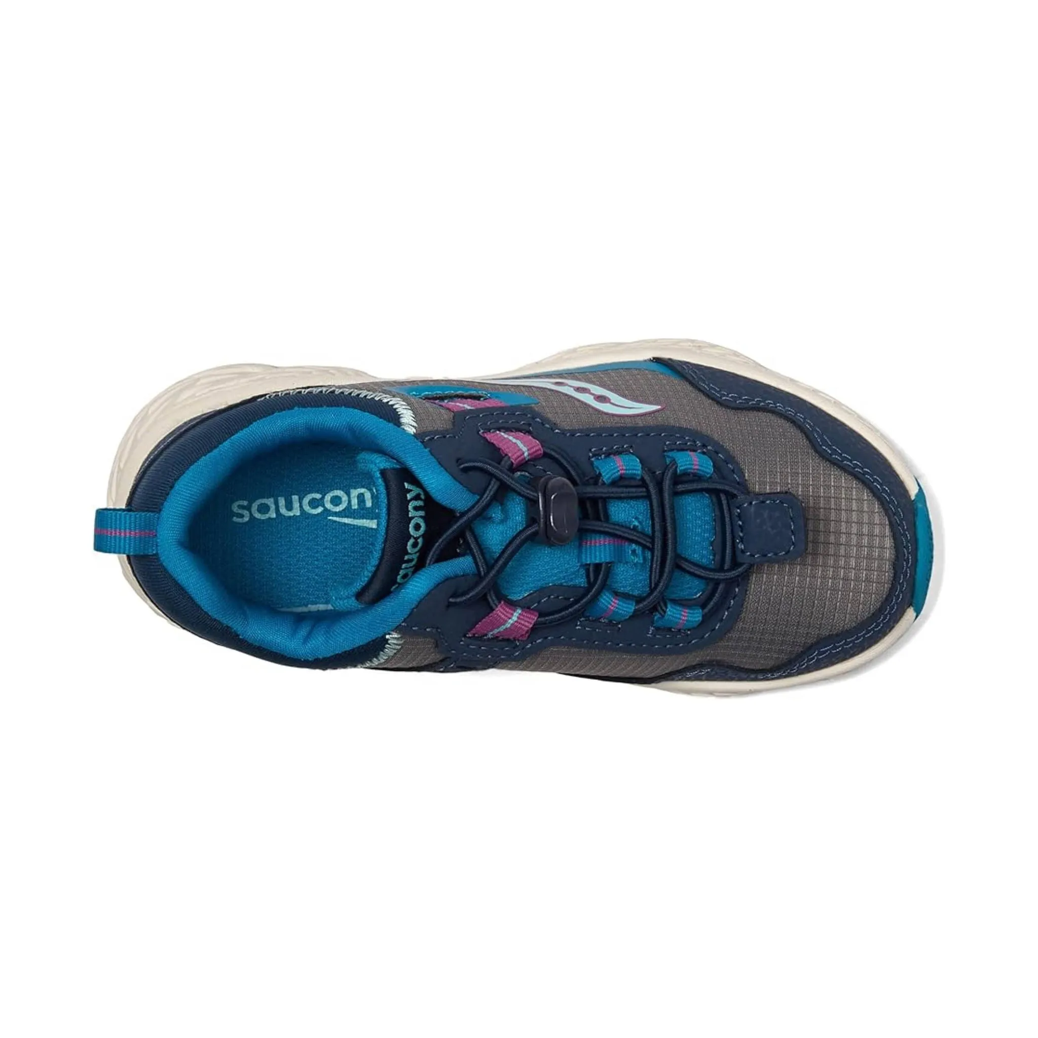 Saucony Kids' Wind Shield 3.0 Shoes - Navy/Grey/Turquoise