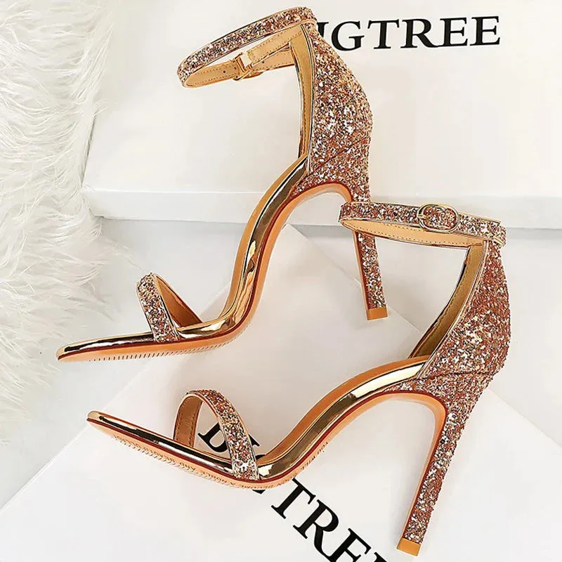 Shoes Sexy High Heels Women Pumps Sparkle Sequins Stiletto Heels 10 Cm Party Shoes