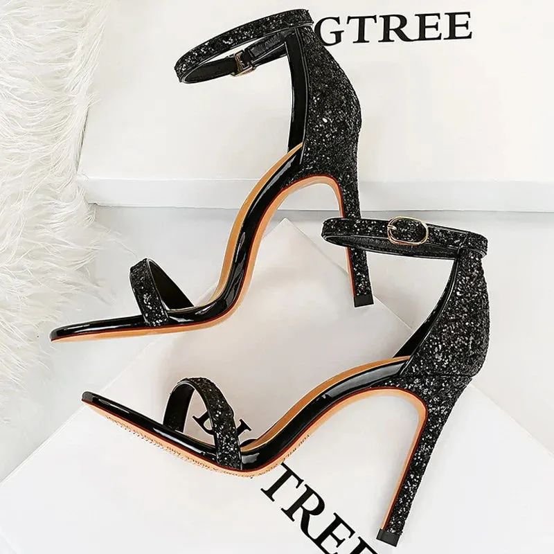 Shoes Sexy High Heels Women Pumps Sparkle Sequins Stiletto Heels 10 Cm Party Shoes