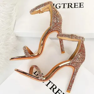 Shoes Sexy High Heels Women Pumps Sparkle Sequins Stiletto Heels 10 Cm Party Shoes