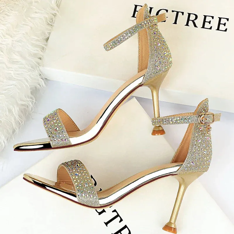 Shoes Sexy High Heels Women Pumps Sparkle Sequins Stiletto Heels 10 Cm Party Shoes