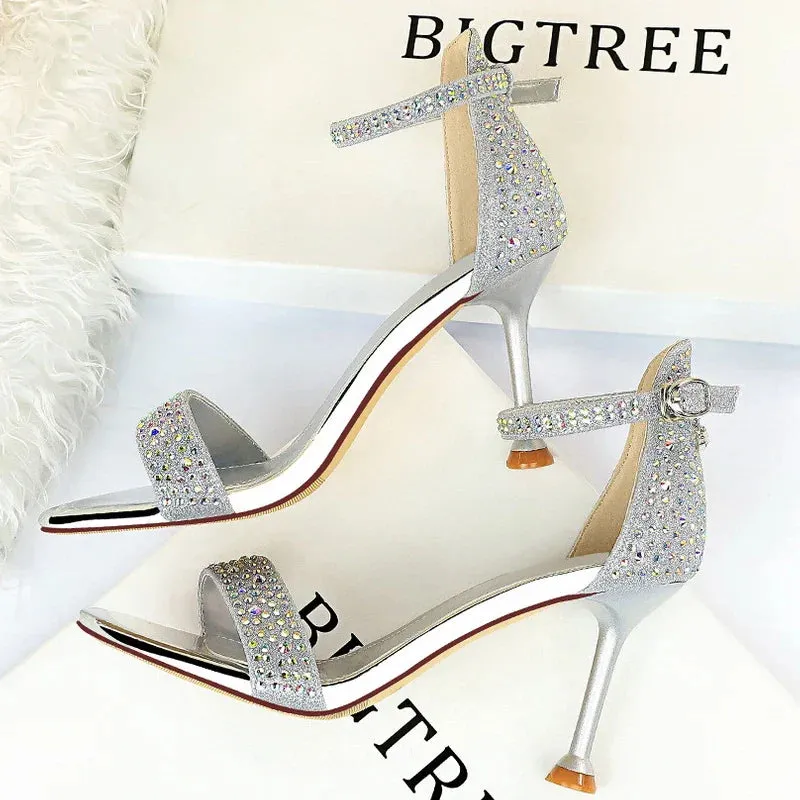 Shoes Sexy High Heels Women Pumps Sparkle Sequins Stiletto Heels 10 Cm Party Shoes