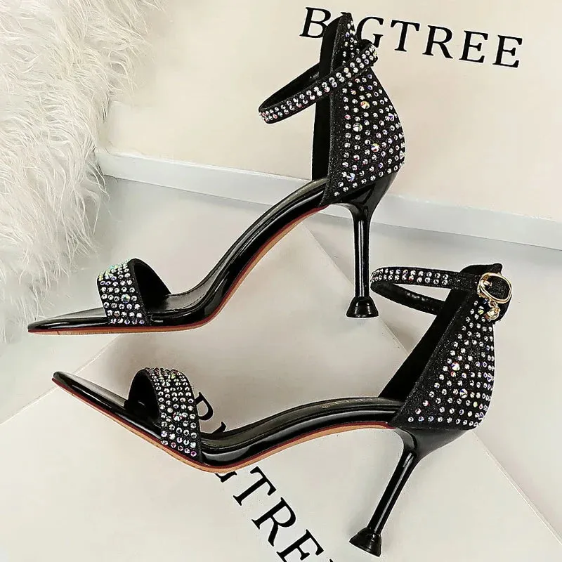Shoes Sexy High Heels Women Pumps Sparkle Sequins Stiletto Heels 10 Cm Party Shoes
