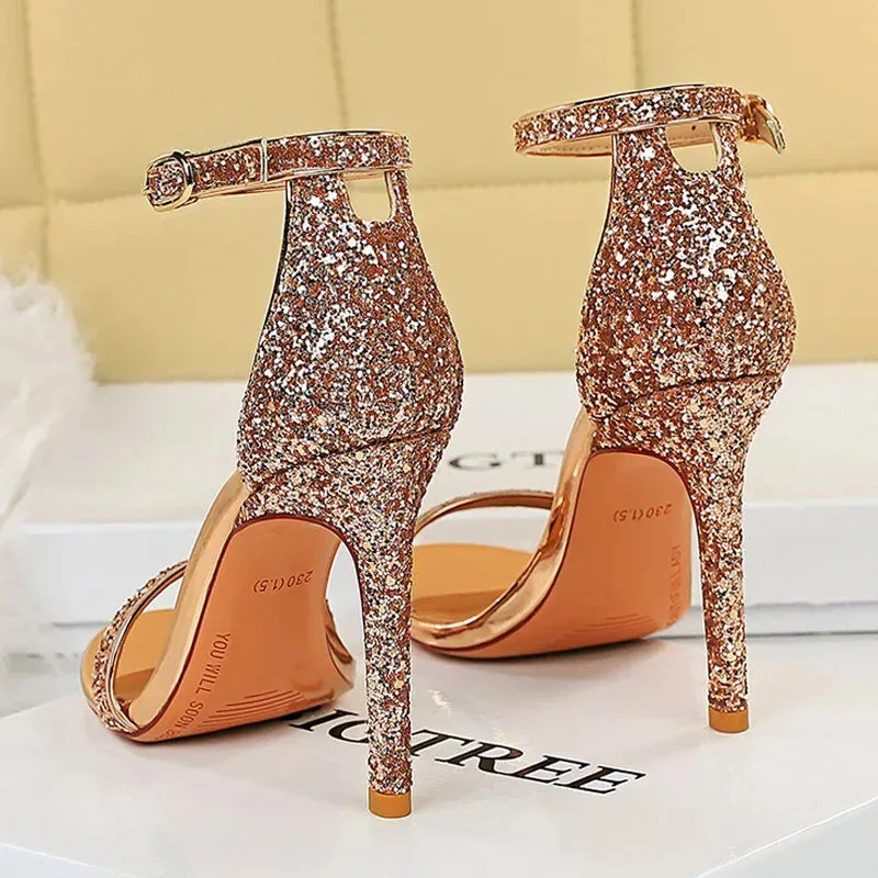Shoes Sexy High Heels Women Pumps Sparkle Sequins Stiletto Heels 10 Cm Party Shoes