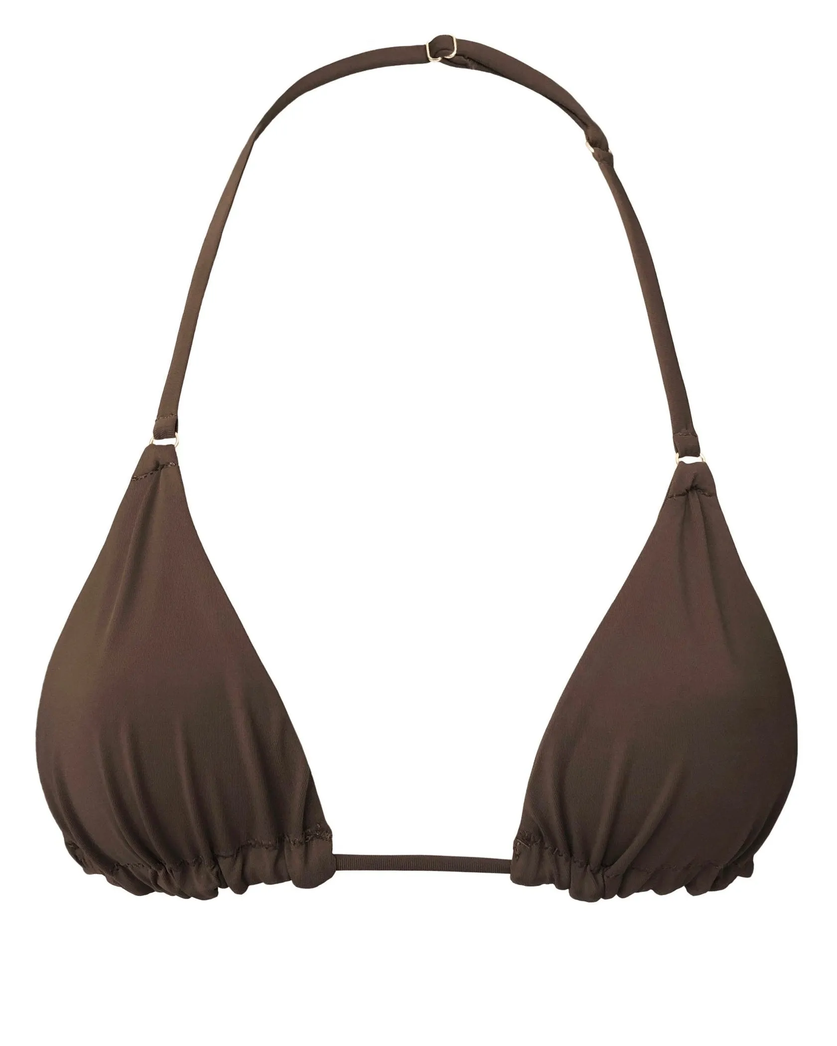 Slate Swim: Rain Adjustable Triangle Bikini Top - Espresso