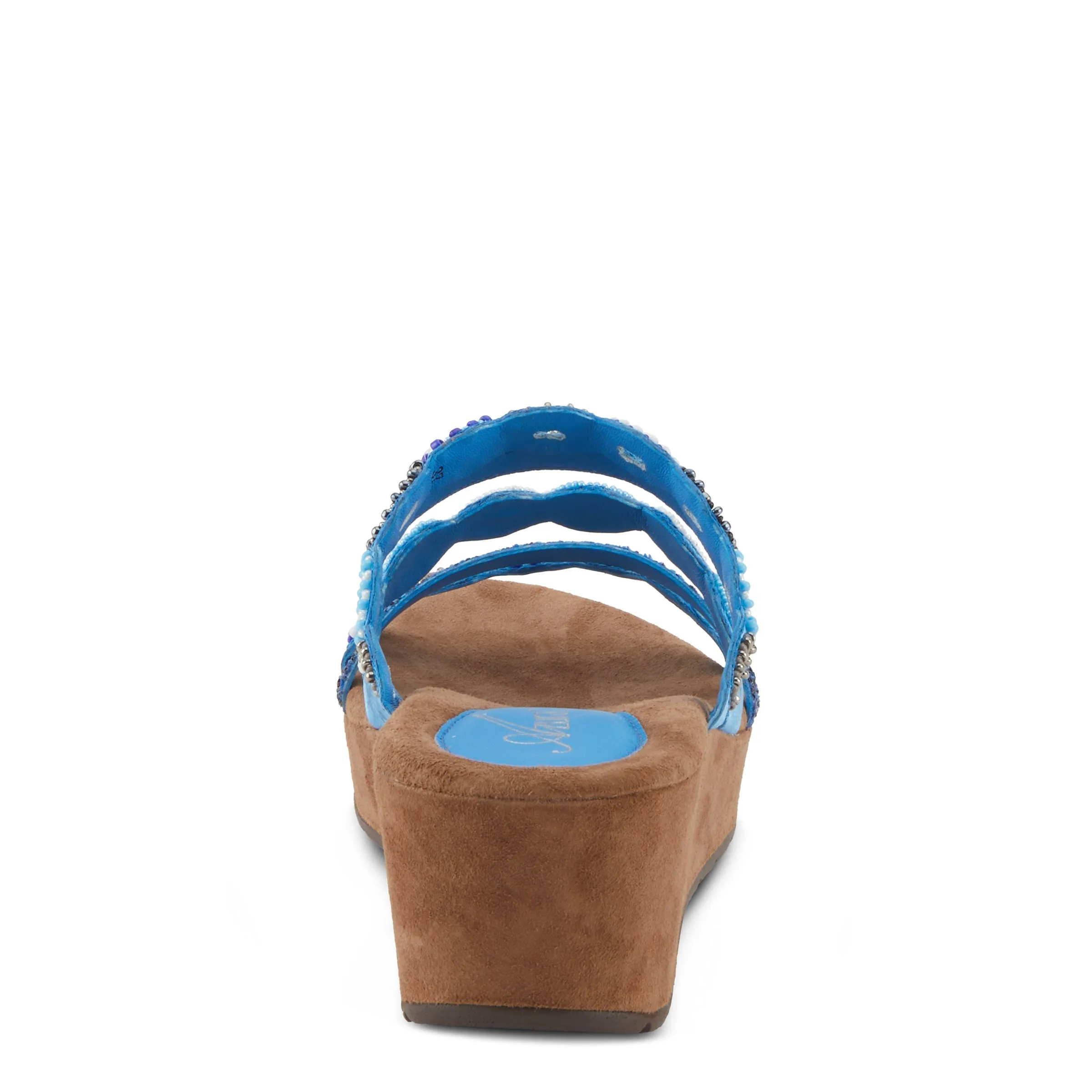 Spring Step Shoes  Azura Claretha Slide Sandal Women’s Beaded Suede Platform
