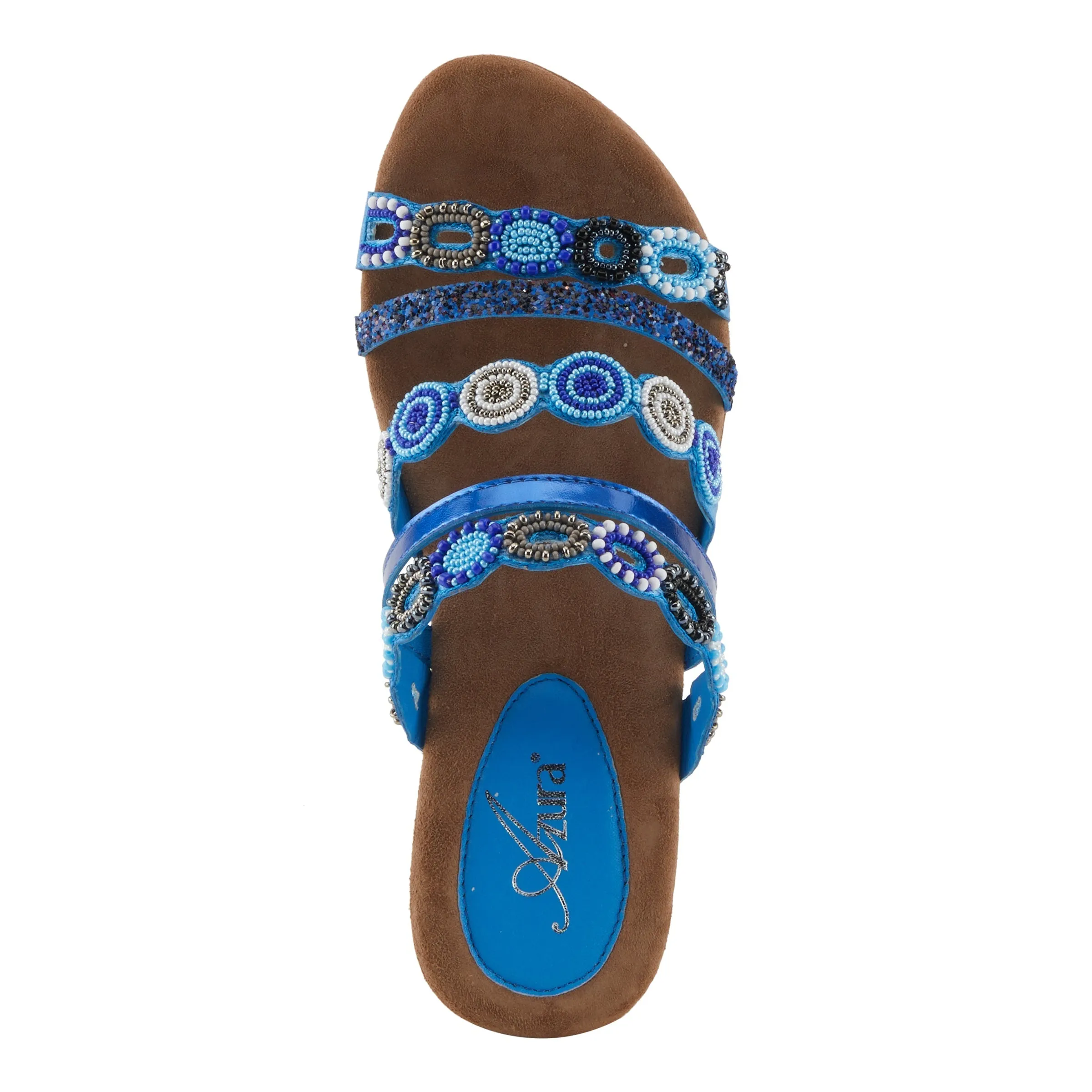 Spring Step Shoes  Azura Claretha Slide Sandal Women’s Beaded Suede Platform