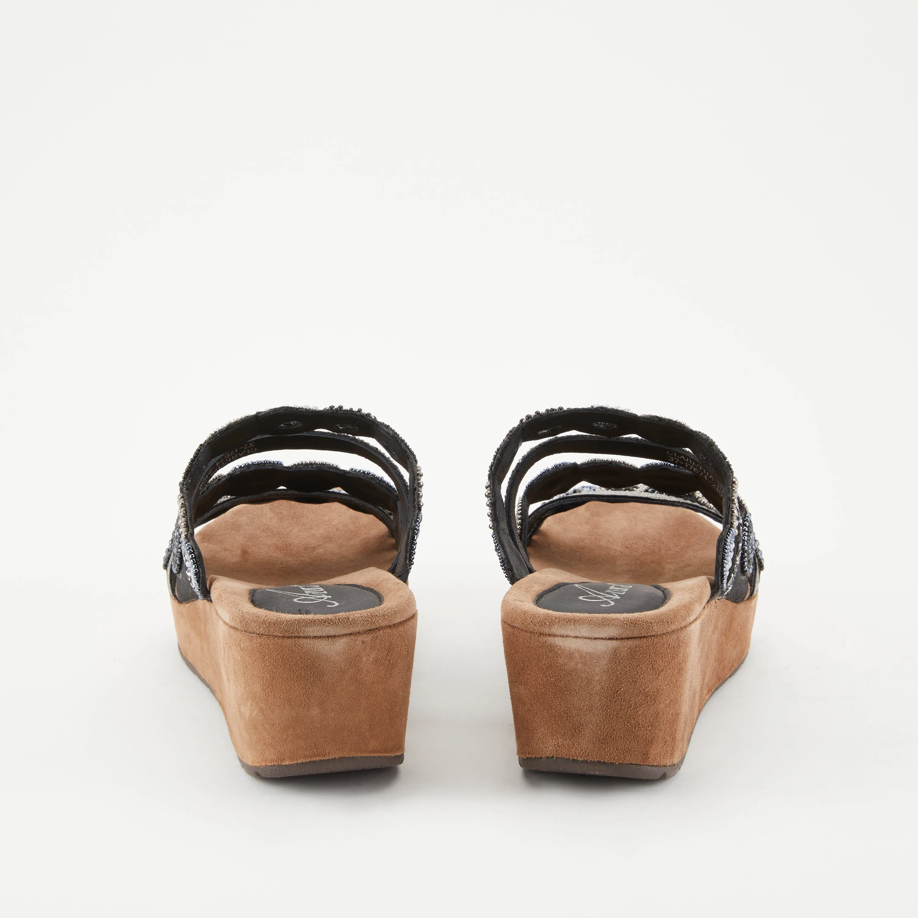 Spring Step Shoes  Azura Claretha Slide Sandal Women’s Beaded Suede Platform