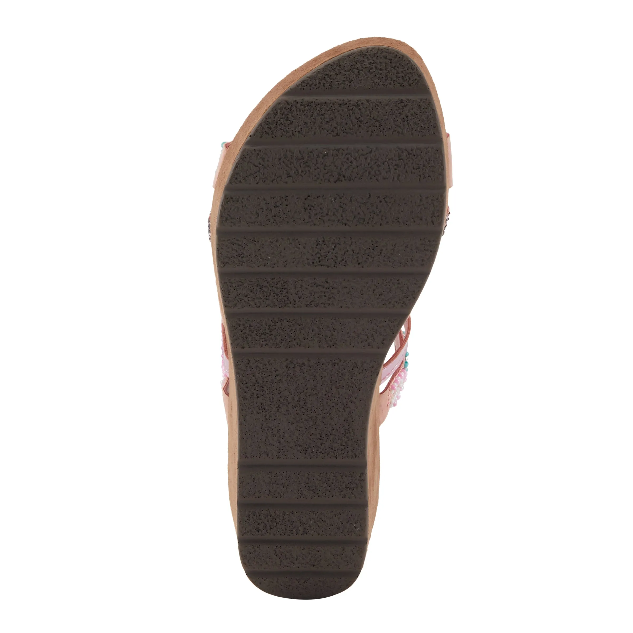 Spring Step Shoes  Azura Claretha Slide Sandal Women’s Beaded Suede Platform