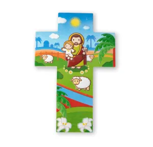 St. Joseph 5 3/4" Resin Cross (Little Drops Of Water)