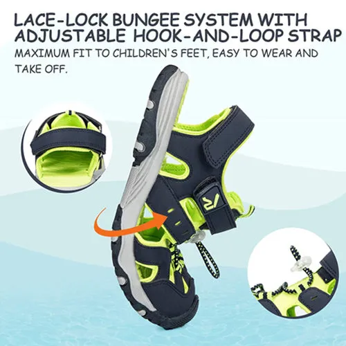 Toddler Sandals Outdoor Summer Water Shoes for Boys & Girls Black Green -- K Komforme