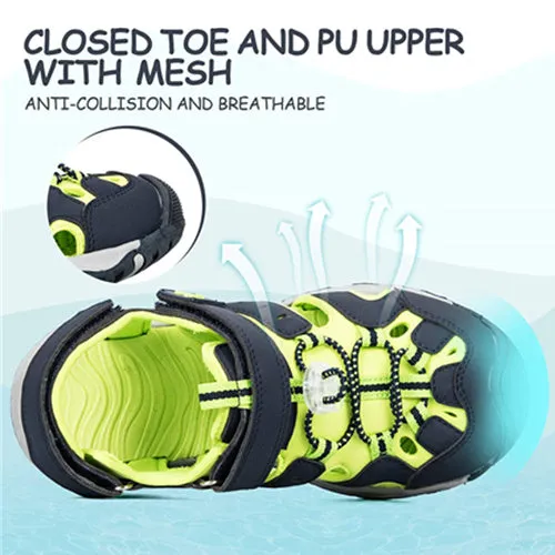Toddler Sandals Outdoor Summer Water Shoes for Boys & Girls Black Green -- K Komforme