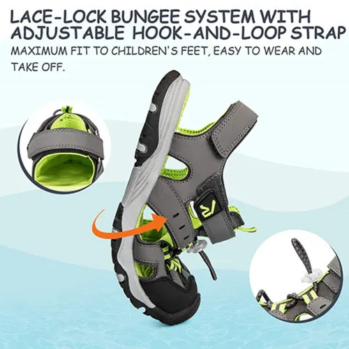 Toddler Sandals Outdoor Summer Water Shoes for Boys & Girls Gray Green -- K Komforme