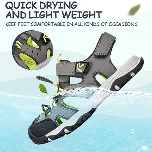 Toddler Sandals Outdoor Summer Water Shoes for Boys & Girls Gray Green -- K Komforme