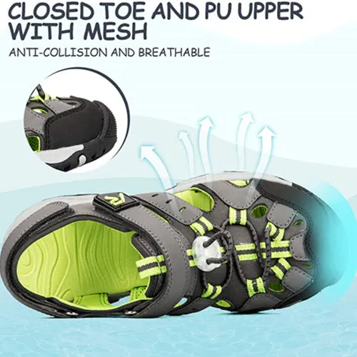 Toddler Sandals Outdoor Summer Water Shoes for Boys & Girls Gray Green -- K Komforme