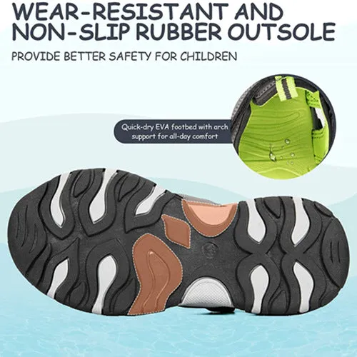 Toddler Sandals Outdoor Summer Water Shoes for Boys & Girls Gray Green -- K Komforme