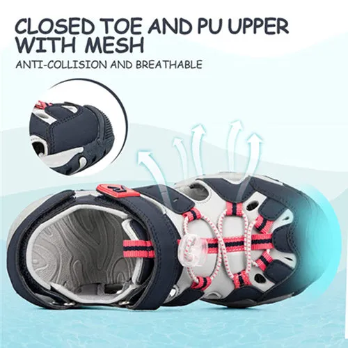 Toddler Sandals Outdoor Summer Water Shoes for Boys & Navy Orange -- K Komforme